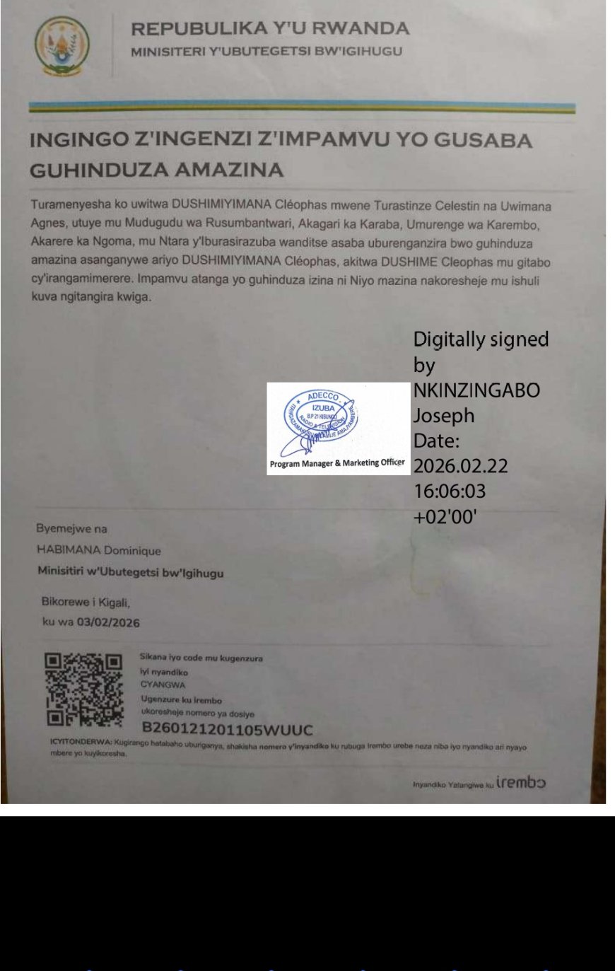 ITANGAZA RYO GUHINDUZA AMAZINA