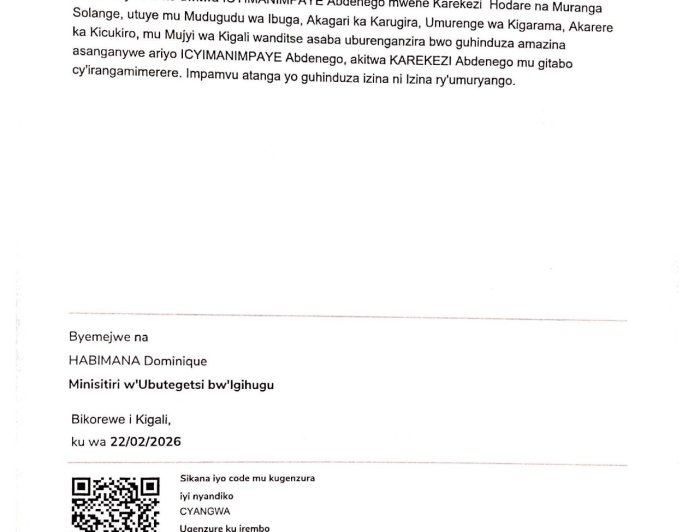 ITANGAZO RYO GUHINDUZA AMAZINA