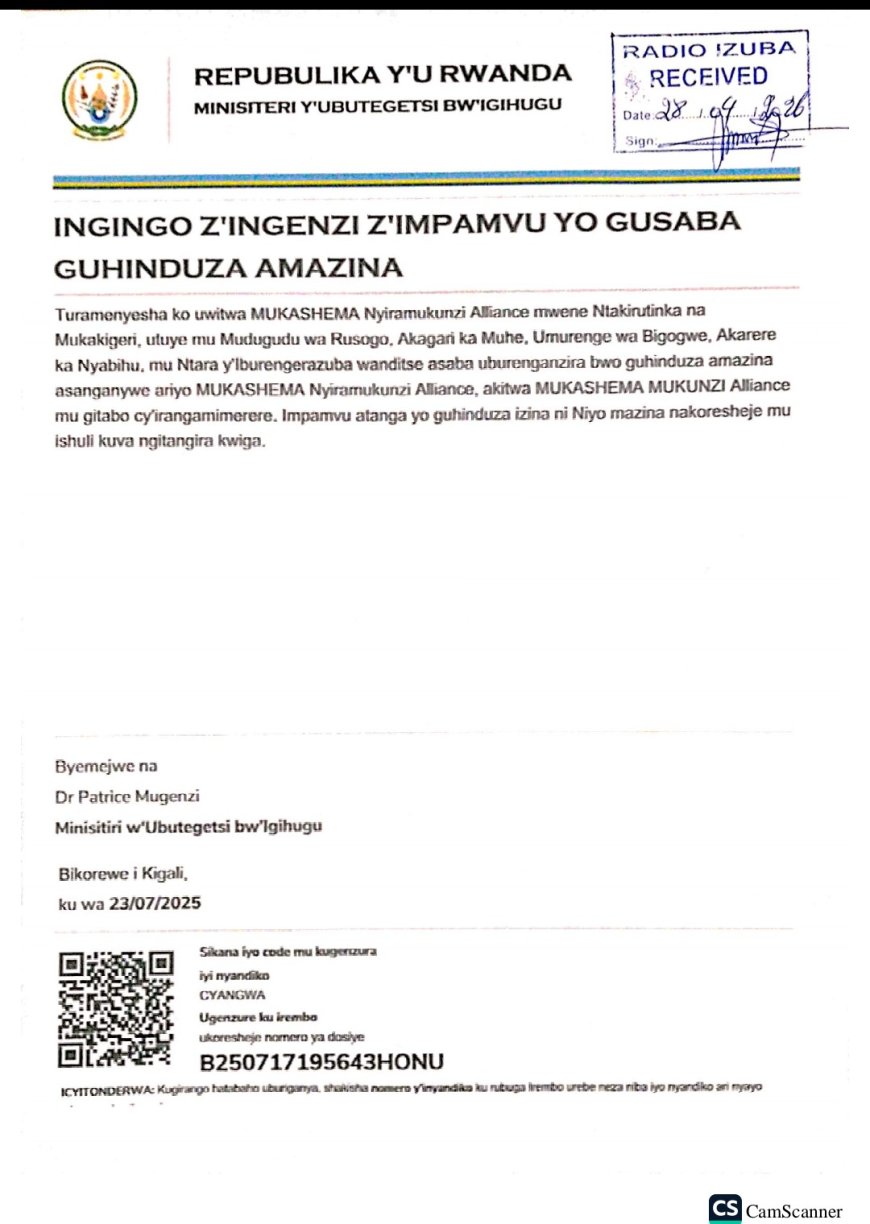 ITANGAZO RYO GUHINDUZA AMAZINA